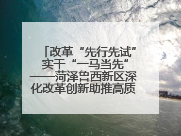 改革“先行先试” 实干“一马当先”——菏泽鲁西新区深化改革创新助推高质量发展纪实