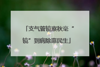 支气管镜察秋毫“镜”到病除惠民生