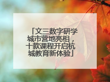 文三数字研学城市营地亮相，十款课程开启杭城教育新体验