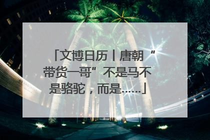 文博日历丨唐朝“带货一哥”不是马不是骆驼，而是……