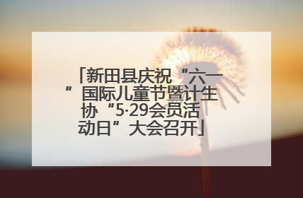 新田县庆祝“六一”国际儿童节暨计生协“5·29会员活动日”大会召开