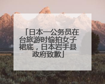 日本一公务员在台旅游时偷拍女子裙底，日本岩手县政府致歉
