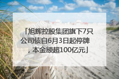 旭辉控股集团旗下7只公司债自6月3日起停牌，本金额超100亿元