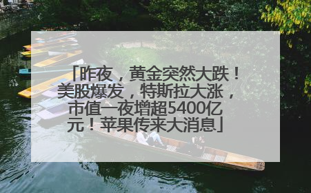 昨夜，黄金突然大跌！美股爆发，特斯拉大涨，市值一夜增超5400亿元！苹果传来大消息