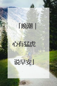 晚潮｜心有猛虎说早安