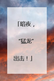 暗夜，“猛龙”出击！