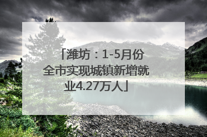 潍坊：1-5月份全市实现城镇新增就业4.27万人