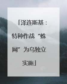泽连斯基：特种作战“蛛网”为乌独立实施