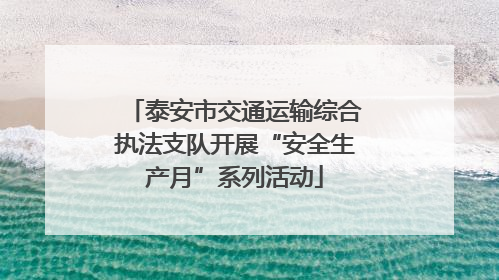 泰安市交通运输综合执法支队开展“安全生产月”系列活动