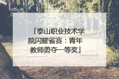 泰山职业技术学院闪耀省赛：青年教师勇夺一等奖