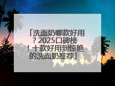 洗面奶哪款好用？2025口碑榜！十款好用到惊艳的洗面奶推荐