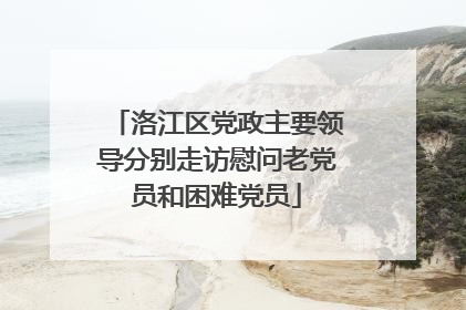 洛江区党政主要领导分别走访慰问老党员和困难党员