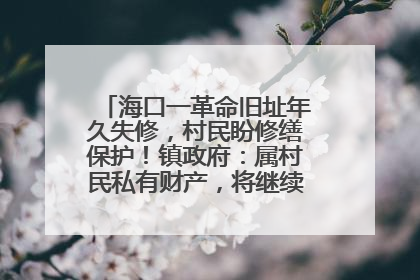 海口一革命旧址年久失修，村民盼修缮保护！镇政府：属村民私有财产，将继续争取修缮资金