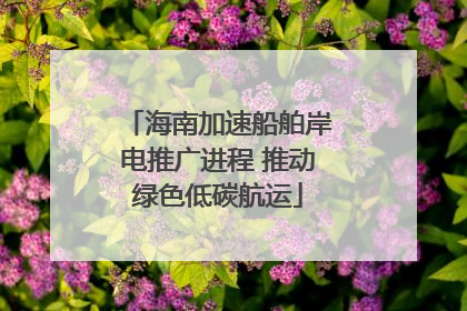 海南加速船舶岸电推广进程 推动绿色低碳航运