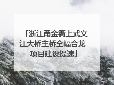 浙江甬金衢上武义江大桥主桥全幅合龙 项目建设提速