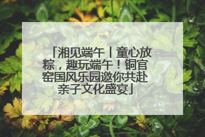 湘见端午丨童心放粽，趣玩端午！铜官窑国风乐园邀你共赴亲子文化盛宴