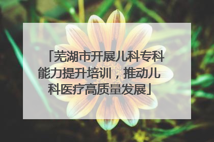 芜湖市开展儿科专科能力提升培训，推动儿科医疗高质量发展