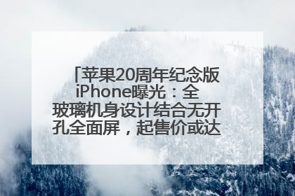 苹果20周年纪念版iPhone曝光：全玻璃机身设计结合无开孔全面屏，起售价或达1.45万人民币