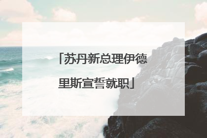 苏丹新总理伊德里斯宣誓就职