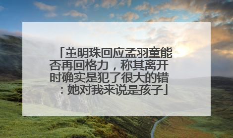 董明珠回应孟羽童能否再回格力，称其离开时确实是犯了很大的错：她对我来说是孩子