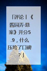 评论丨《酱园弄·悬案》开分5.9，什么压垮了口碑？