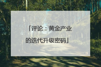 评论：黄金产业的迭代升级密码