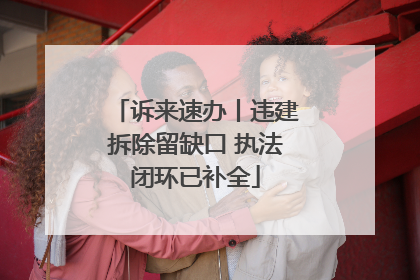 诉来速办丨违建拆除留缺口 执法闭环已补全