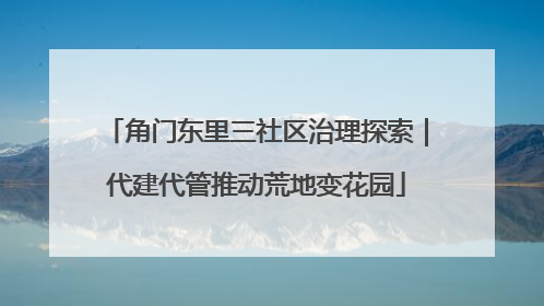 角门东里三社区治理探索｜代建代管推动荒地变花园