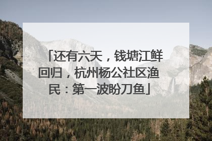 还有六天，钱塘江鲜回归，杭州杨公社区渔民：第一波盼刀鱼