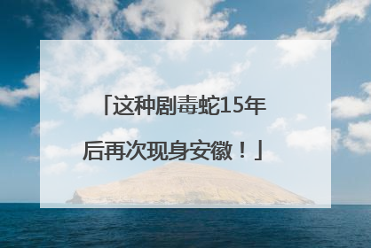 这种剧毒蛇15年后再次现身安徽！
