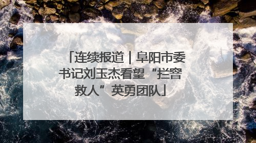 连续报道｜阜阳市委书记刘玉杰看望“拦窨救人”英勇团队