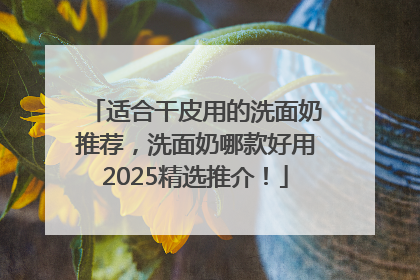 适合干皮用的洗面奶推荐，洗面奶哪款好用2025精选推介！