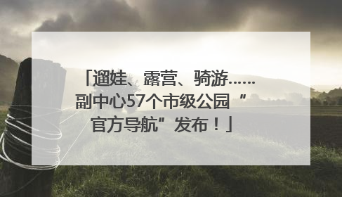 遛娃、露营、骑游……副中心57个市级公园“官方导航”发布!