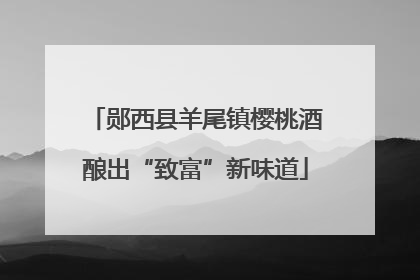 郧西县羊尾镇樱桃酒酿出“致富”新味道