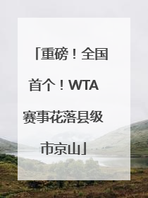 重磅！全国首个！WTA赛事花落县级市京山