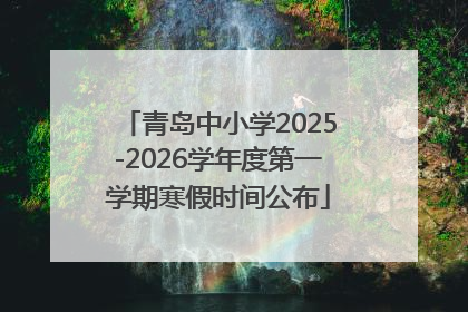 青岛中小学2025-2026学年度第一学期寒假时间公布