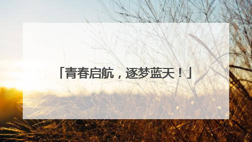 青春启航，逐梦蓝天！