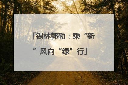锡林郭勒：乘“新”风向“绿”行