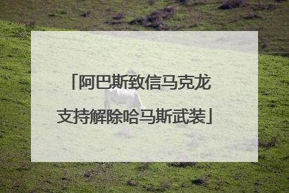 阿巴斯致信马克龙 支持解除哈马斯武装