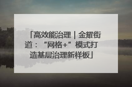 高效能治理｜金耀街道：“网格+”模式打造基层治理新样板