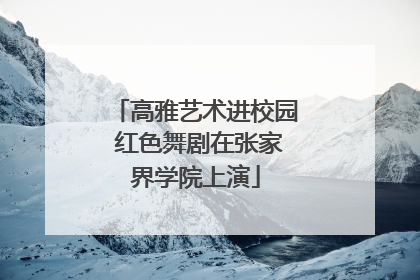 高雅艺术进校园 红色舞剧在张家界学院上演