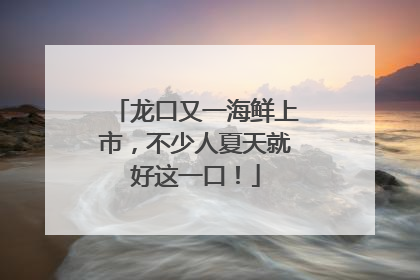 龙口又一海鲜上市，不少人夏天就好这一口！