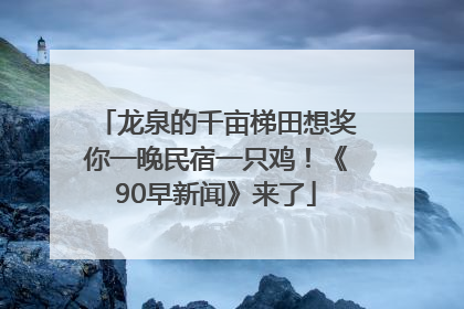 龙泉的千亩梯田想奖你一晚民宿一只鸡！《90早新闻》来了