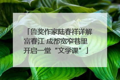 鲁奖作家陆春祥详解富春江 成都宽窄巷里开启一堂“文学课”