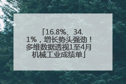 16.8%、34.1%，增长势头强劲！多维数据透视1至4月机械工业成绩单