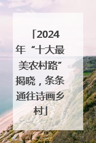 2024年“十大最美农村路”揭晓，条条通往诗画乡村