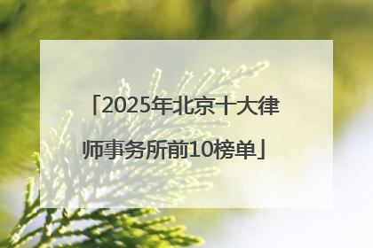 2025年北京十大律师事务所前10榜单