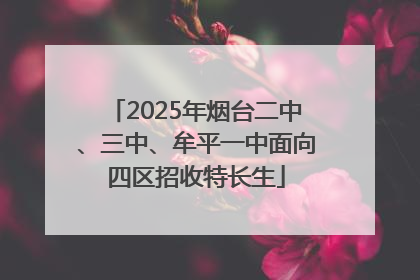 2025年烟台二中、三中、牟平一中面向四区招收特长生