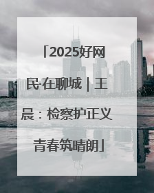 2025好网民·在聊城｜王晨：检察护正义 青春筑晴朗