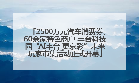 2500万元汽车消费券、60余家特色商户 丰台科技园“AI丰台 更京彩”未来玩家市集活动正式开幕